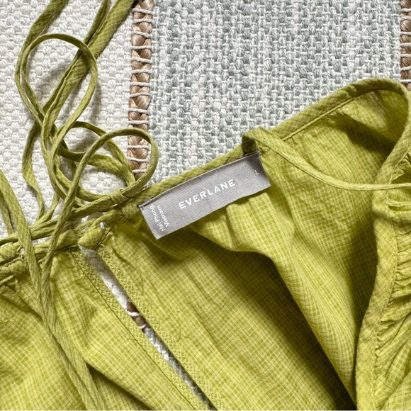 Everlane Billow Pear Green Sleeveless Tiered Flowy Maxi Dress Women’s Size Large - Picture 8 of 10